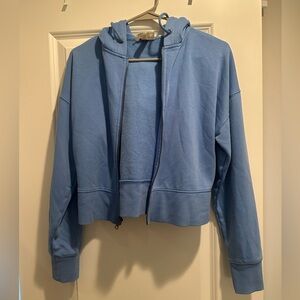 Women’s zip up hoodie/ size small, color sky blue